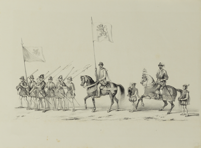 32605 Tweede gedeelte van de maskerade van de studenten van de Utrechtse hogeschool op 17 juni 1846, voorstellende de ...